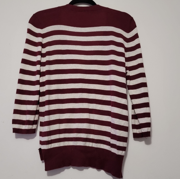 American Rag Striped-Long-Sleeve Cardigan with Embroidered flowers, Size XL - Picture 2 of 7